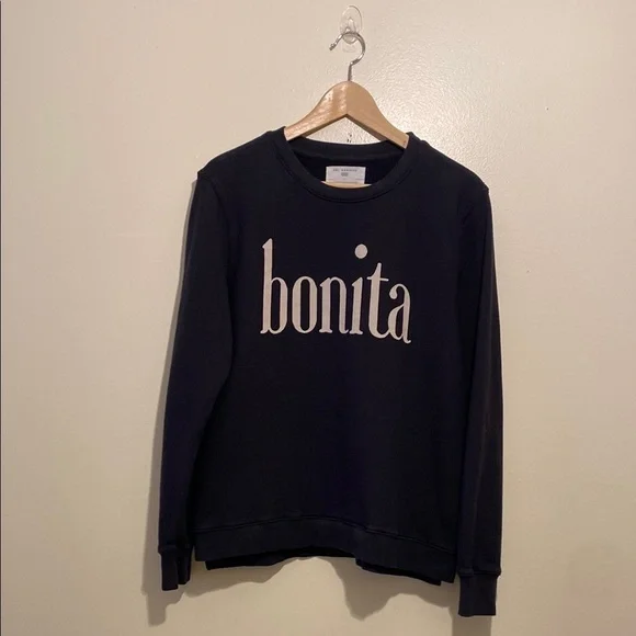 SOL ANGELES ANTHROPOLOGIEVintyge Black Bonita Sweatshirt. Size L - Picture 4 of 11